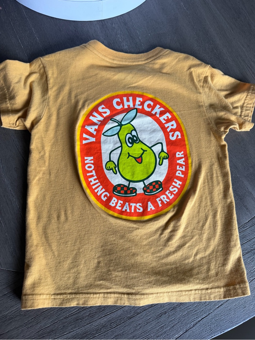 Vans Kids Yellow Graphic Tee with Pear Logo size 4